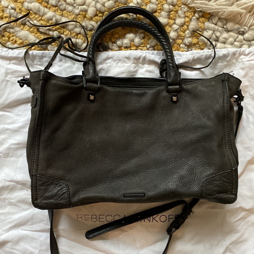 Rebecca Minkoff Regan Bag Black Nubuck Crossbody Satchel - Picture 3 of 11